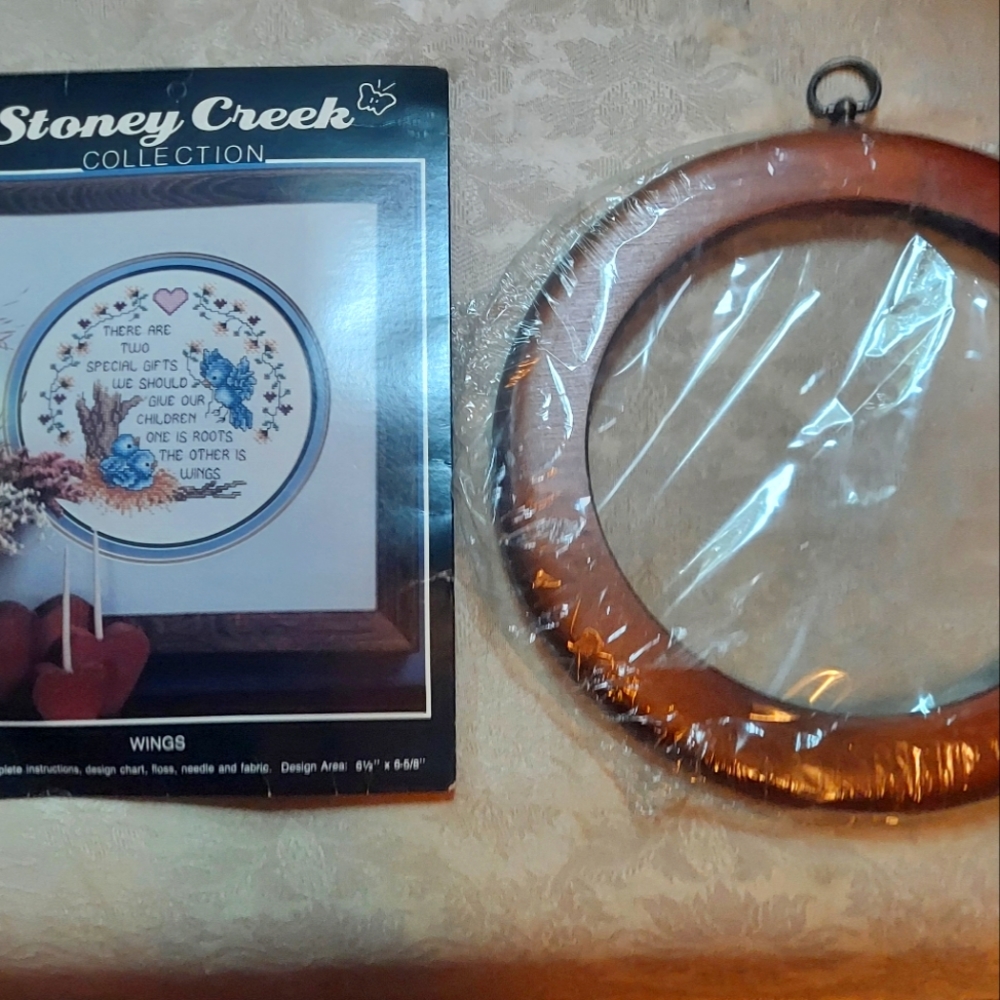 FREE W/ PURCHASE Stoney creek needlepoint kit with wooden frame